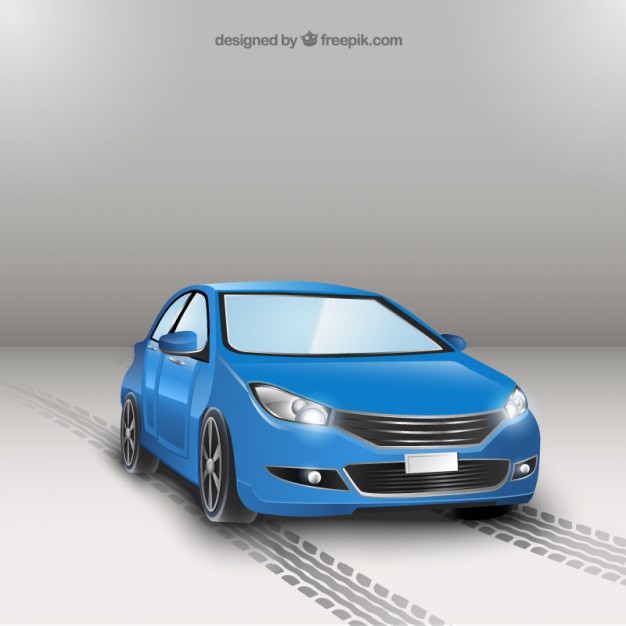 Vektörel Mavi Otomobil Tasarımı