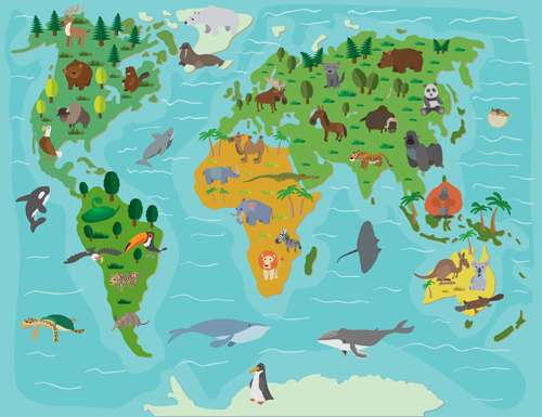 Vektörel Dünya Hayvan Haritası #2